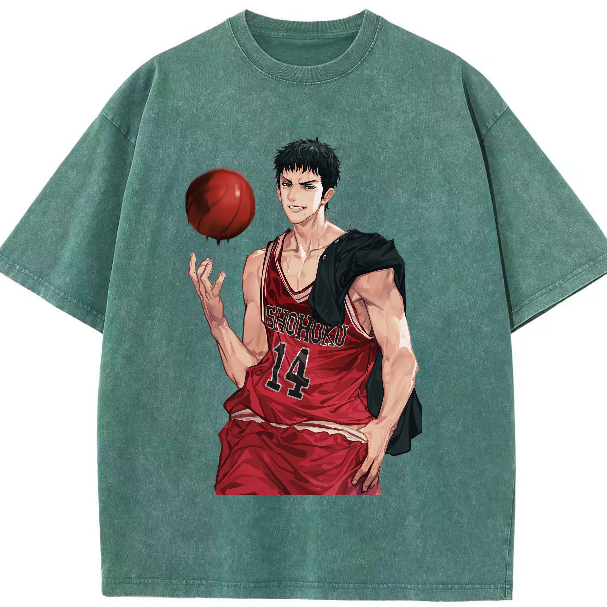（画像用） SLAM DUNK／スラムダンク 綿100% ヴィンテージ風 半袖Tシャツ（フロントプリント）